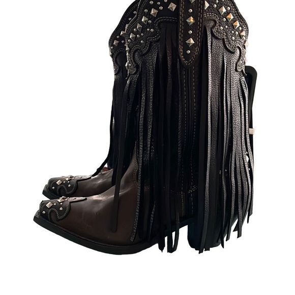 Rockin Country Shoes - Rockin Country Women’s Western/Cowgirl Leather Fringed Boots